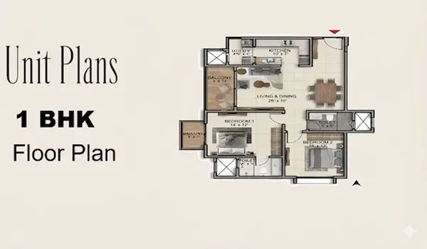 Featured Image of Prestige Padi 1 BHK Floor Plan