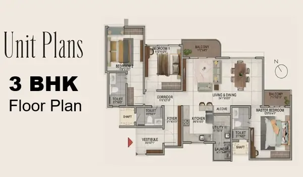 Featured Image of Prestige Padi 3 BHK Floor Plan